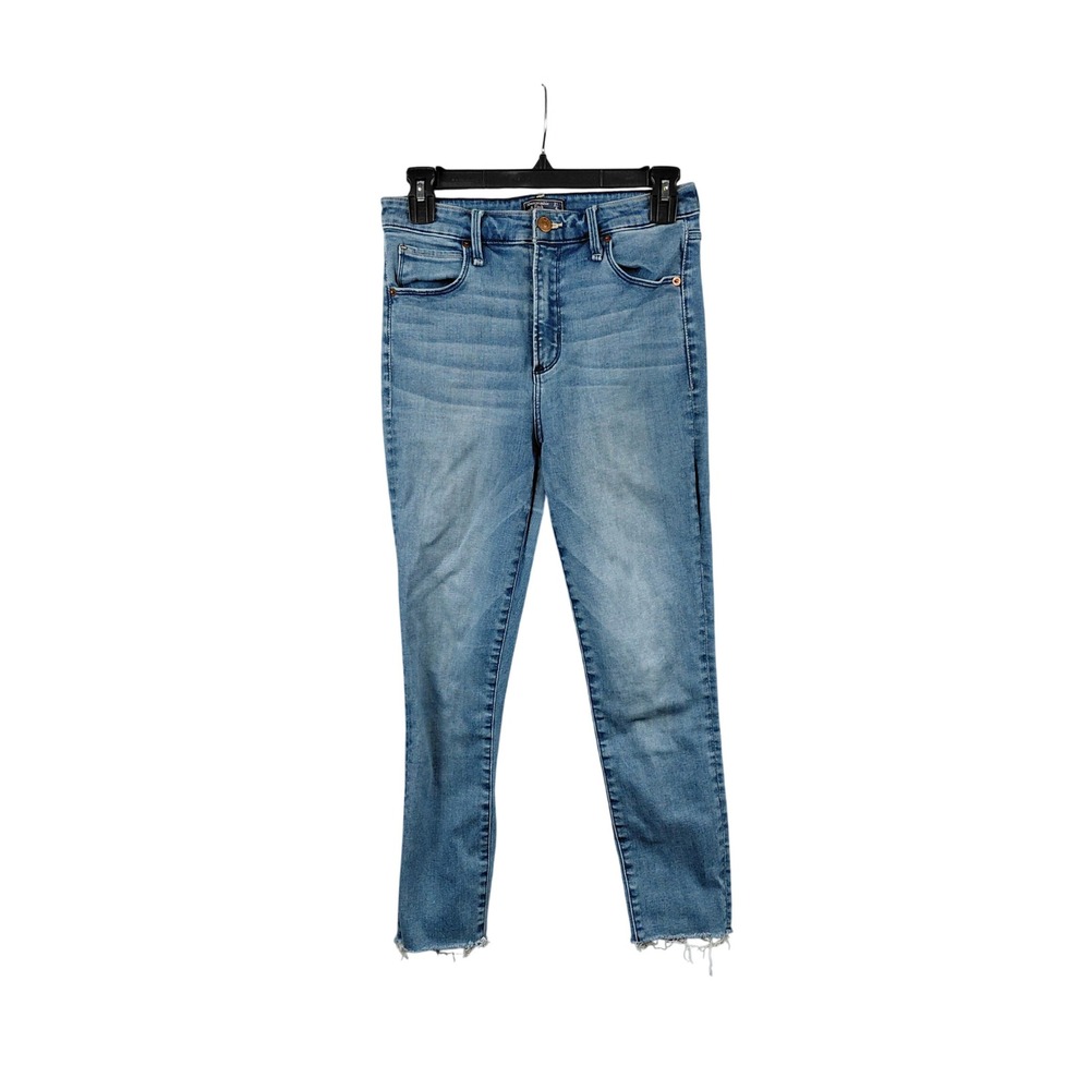 Abercrombie Fitch Simone High Rise Ankle Jeans Distressed Raw Hem Sizeβ 27